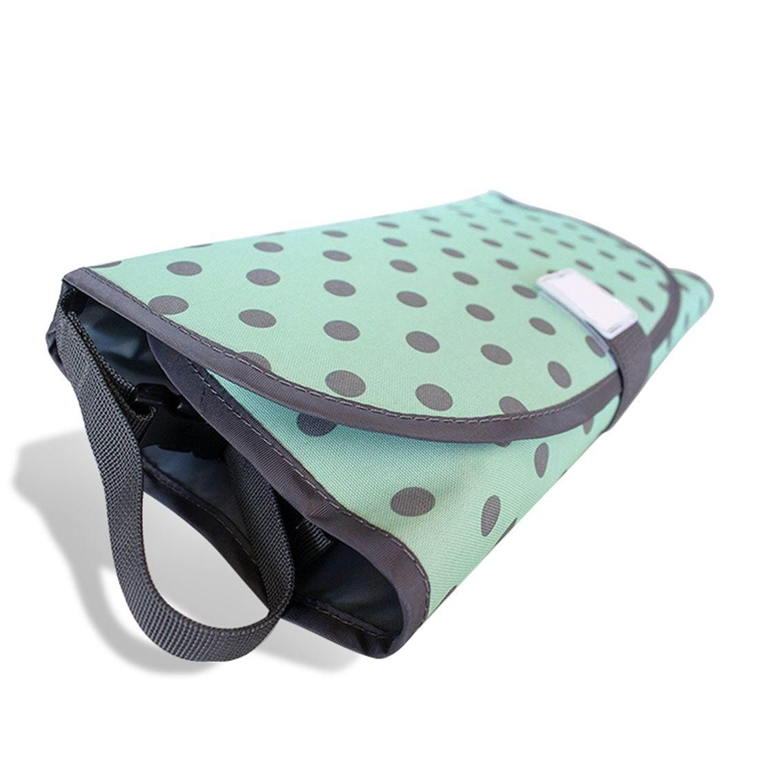 Green wave point 3-in-one folding baby diaper pad baby