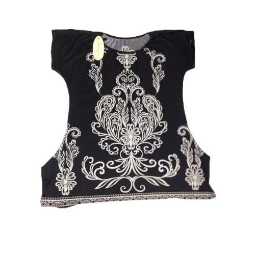 Ice Silk Ladies Printed Top- Blue