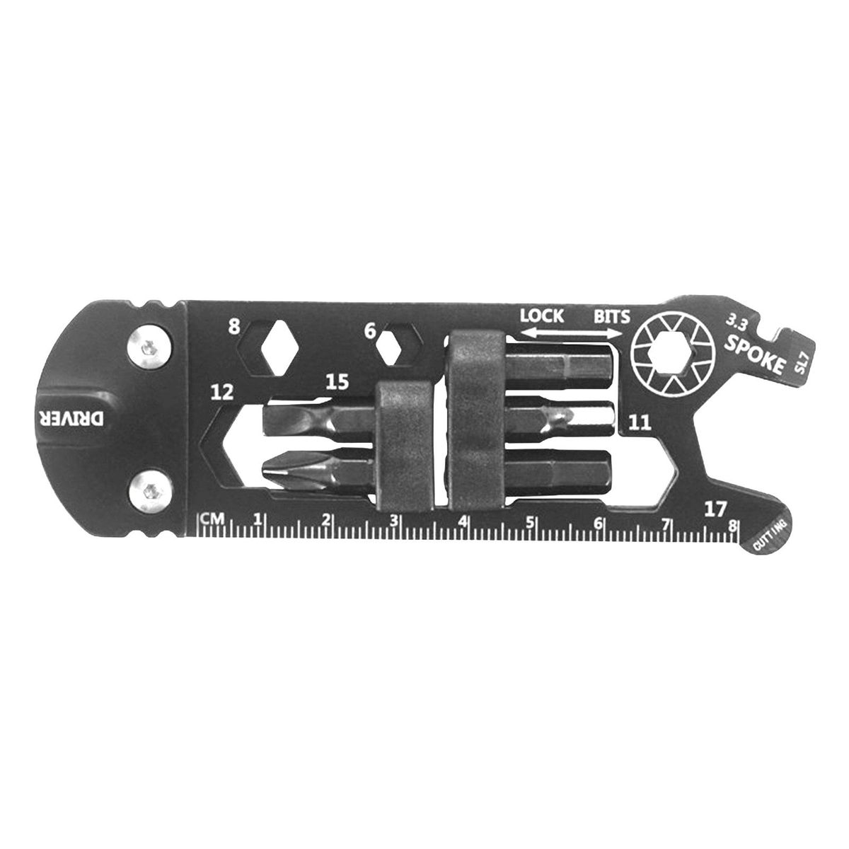 Compact Multi-tool Screwdriver Wrench Hex Key Portable Bike Repair Kit Black