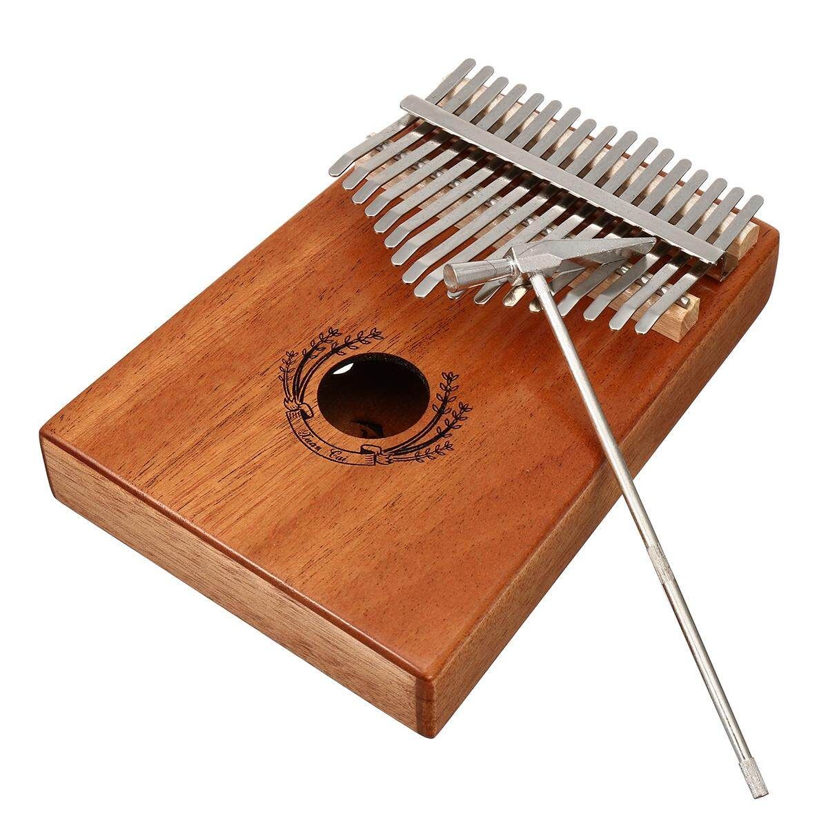 17 Keys Wooden Finger Piano Instrument Portable Beginner Wreath Style Music Kit 17-tone Peach Core Full Single Lily Of The Valley