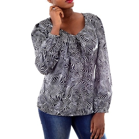 Black Patterned Top