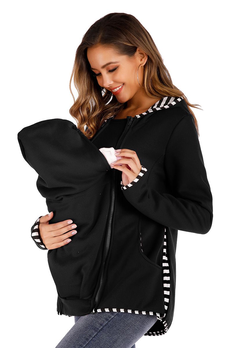 Black-Women Carry Baby Pregnancy Mother Pregnant Women Kangaroo Jacket Tops Clothes