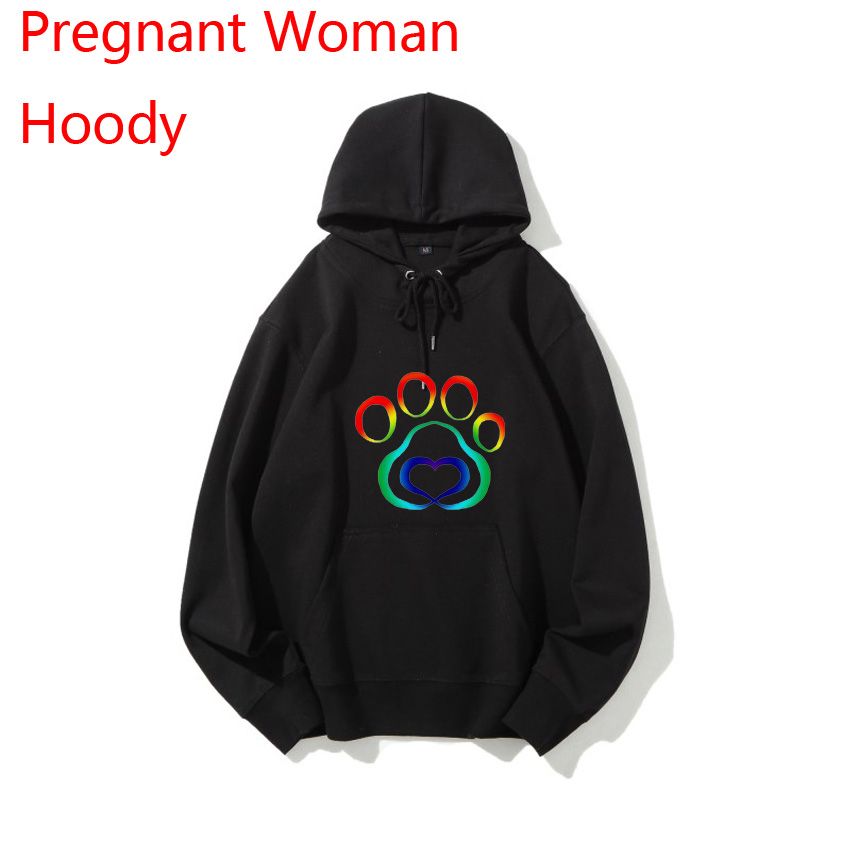Black 1105-A Dog Snatches A Bone Print Pregnant Woman Hoodie Spring Autumn Hoody For