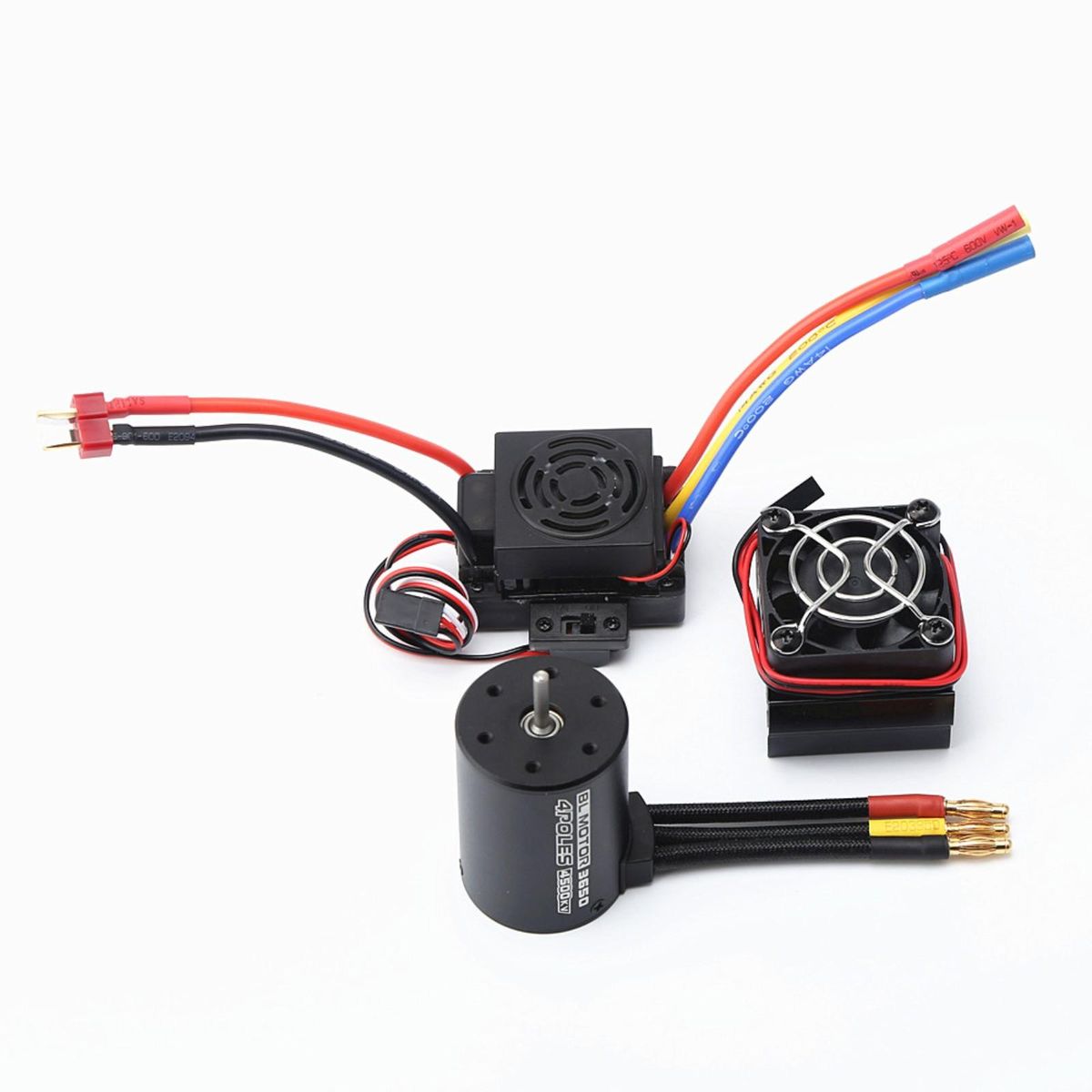 3650 4500KV Brushless Motor with 60A ESC & Heat Sink Combo Replacement for HSP HPI Wltoys  1:8 / 1:10 Remote Control Car and Boat Part