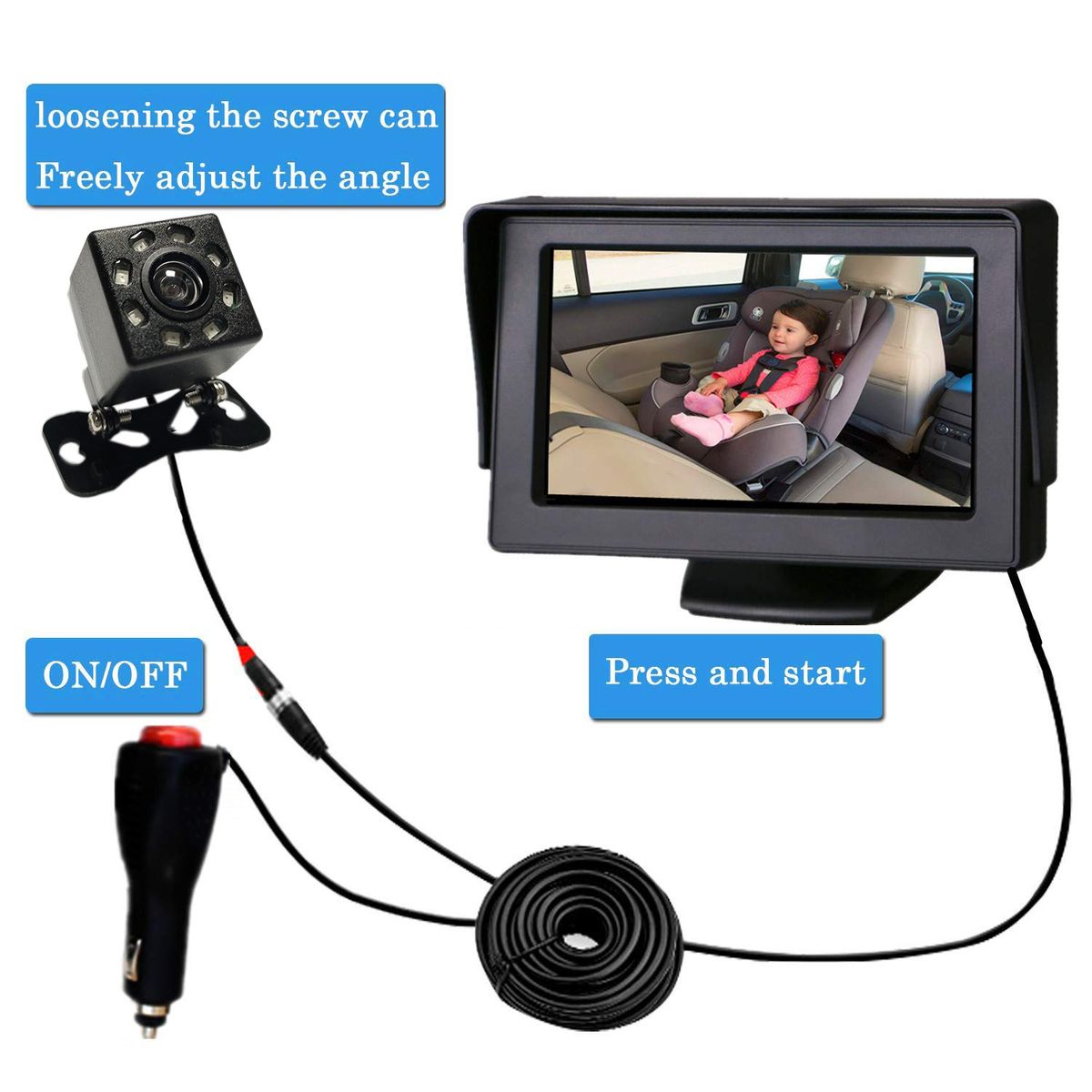4.3寸车载车内婴儿监控显示器配套for Car Baby