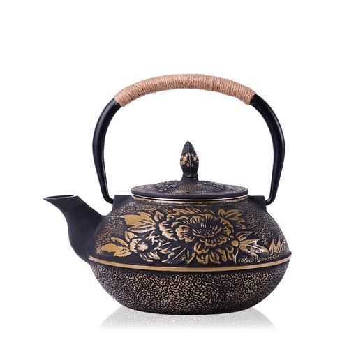 Cast Iron Teapot Set Japanese Tea Pot Kettle Enamel 900ml Kung Fu Infusers Metal Net Filter Cooking Tools