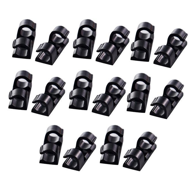 Selfadhesive Wire Tie Cable Clamp For Car Dash Camera GPS 16Pcs Black