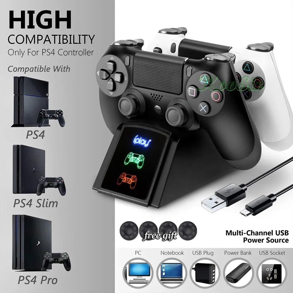 PS4 Controller Charger DualSense Charging Dock Station PS4 Dual USB Handle Fast 5V