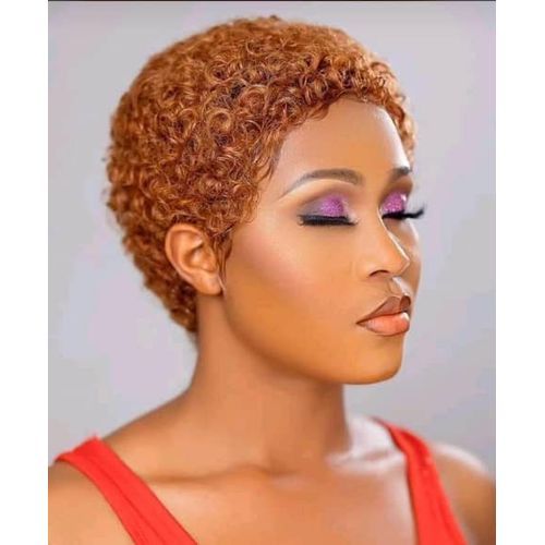 SHORT NATURAL JERRY CURL HAIR WIG