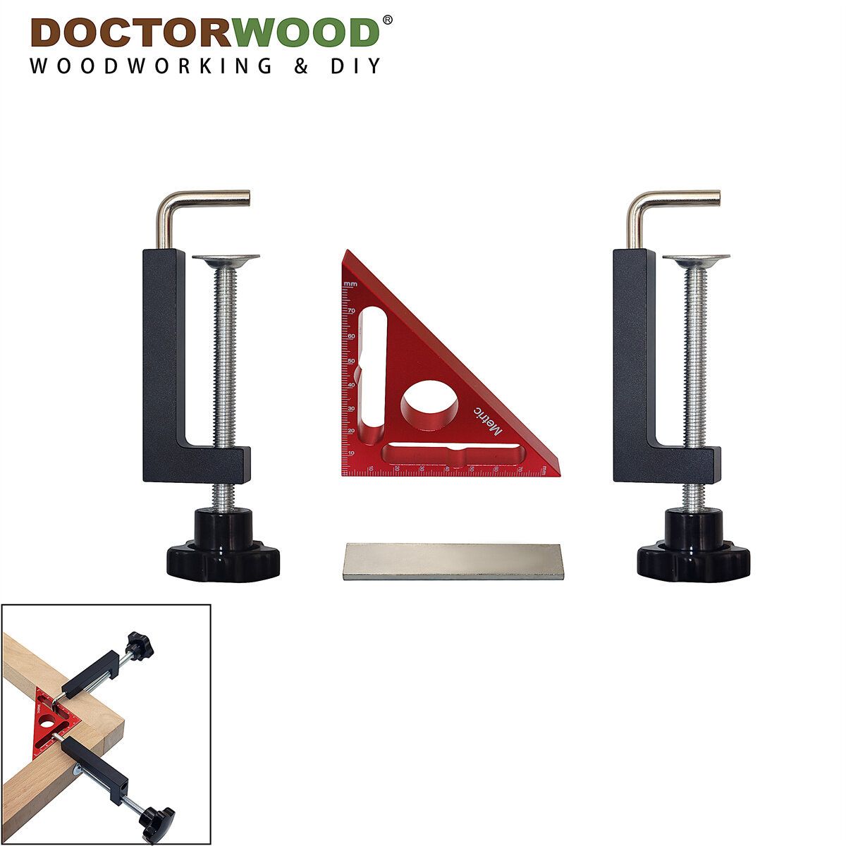 WoodworkPro 90 Triangle Ruler With Positioning Block  Right