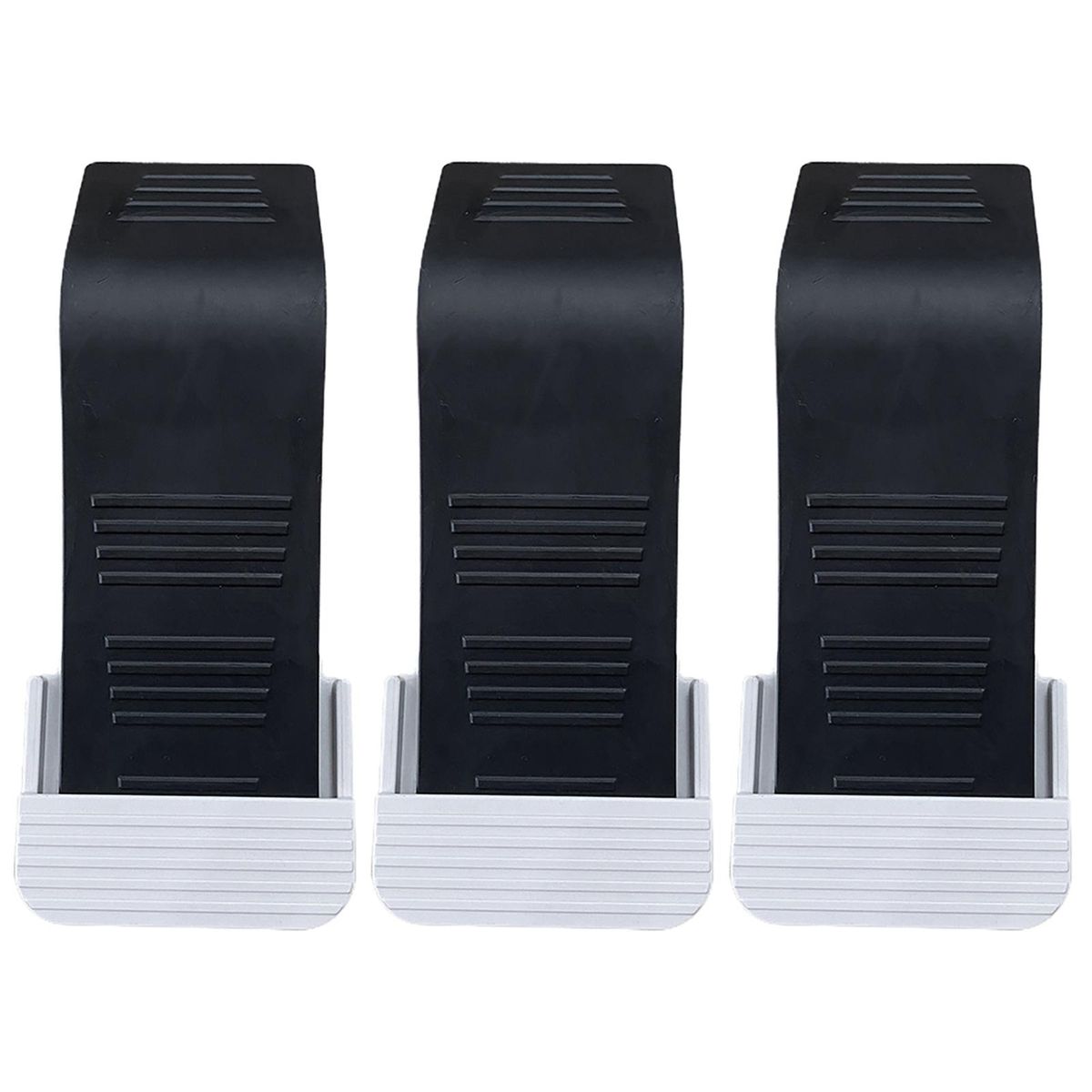 1 Set Floor Doorstop Door Buffer Holder Reliable Security Wedge Set Black