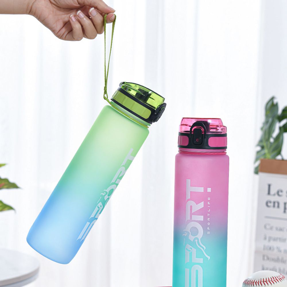 Sports Water Bottle With Straw Camping Hiking Exercise