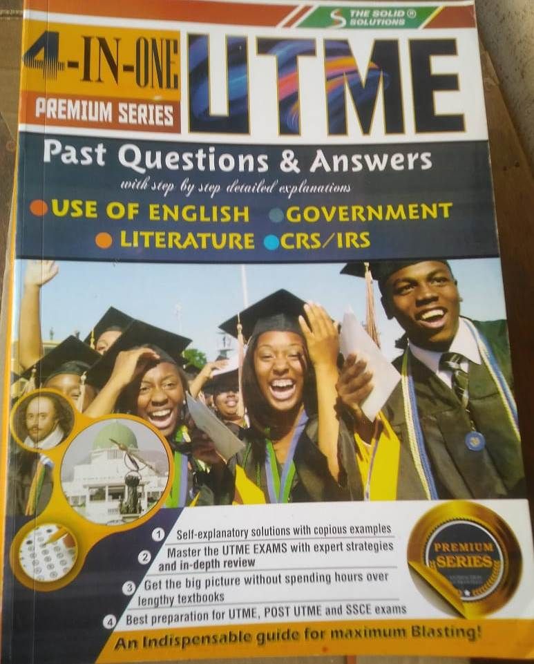 4 In 1 JAMB UTME Past Questions For Arts & Law Students By Solid Solutions (New Edition 2023)