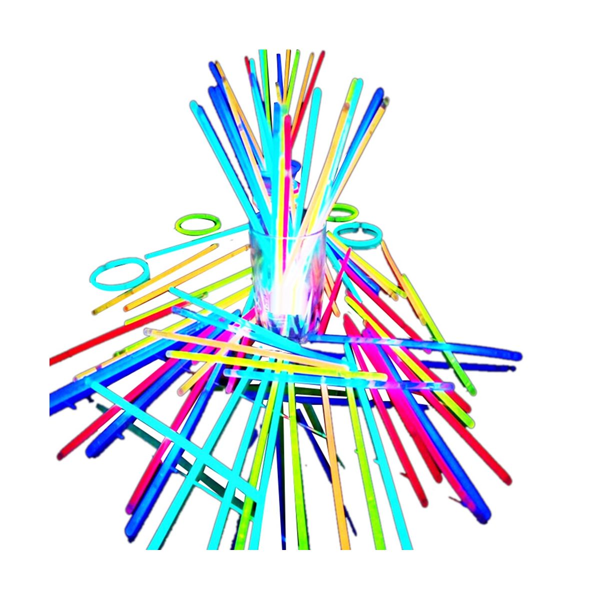 100PCS Fluorescence Light Glow Sticks Bracelets Necklaces