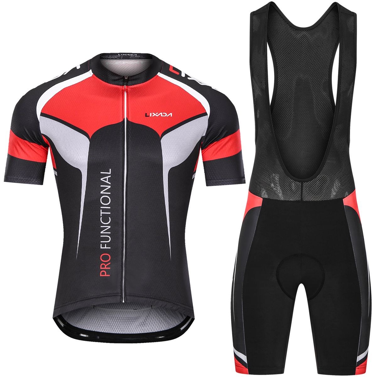 Men's Short Sleeve Cycling Jersey Padded Bib Short Set