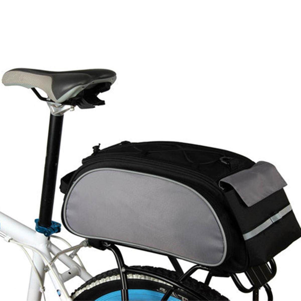 Cycling Bicycle Bike Storage Pannier Saddle Rack Rear Seat Bag Shoulder Handbag Grey