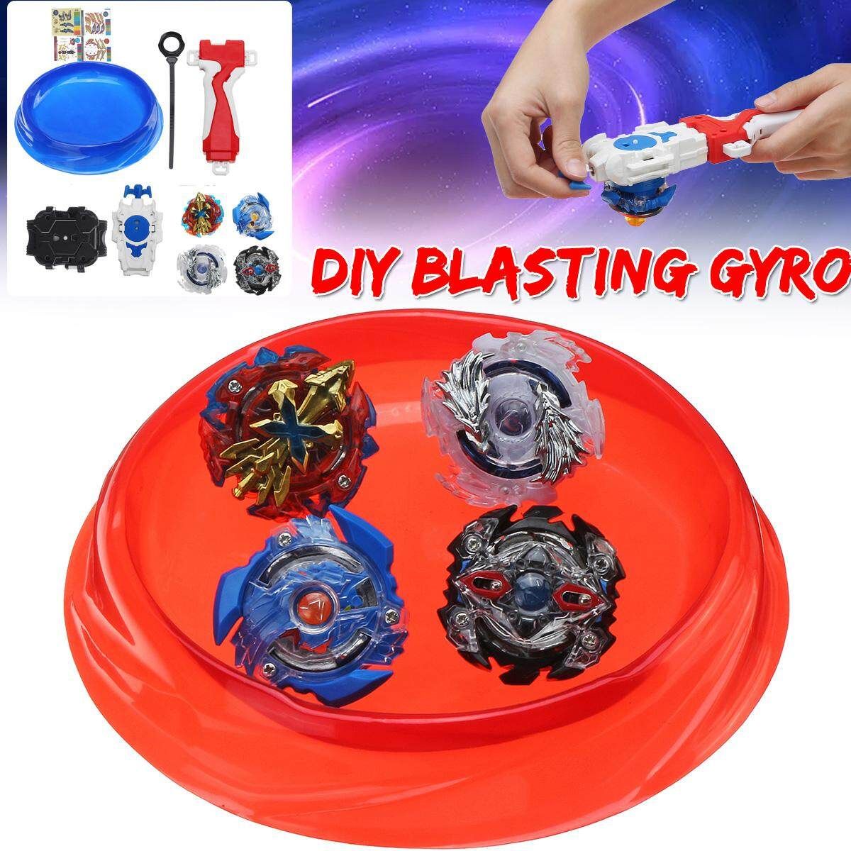 DIY Gyro With Competitive Battle Wheel Toy Handle Launch Combination Red