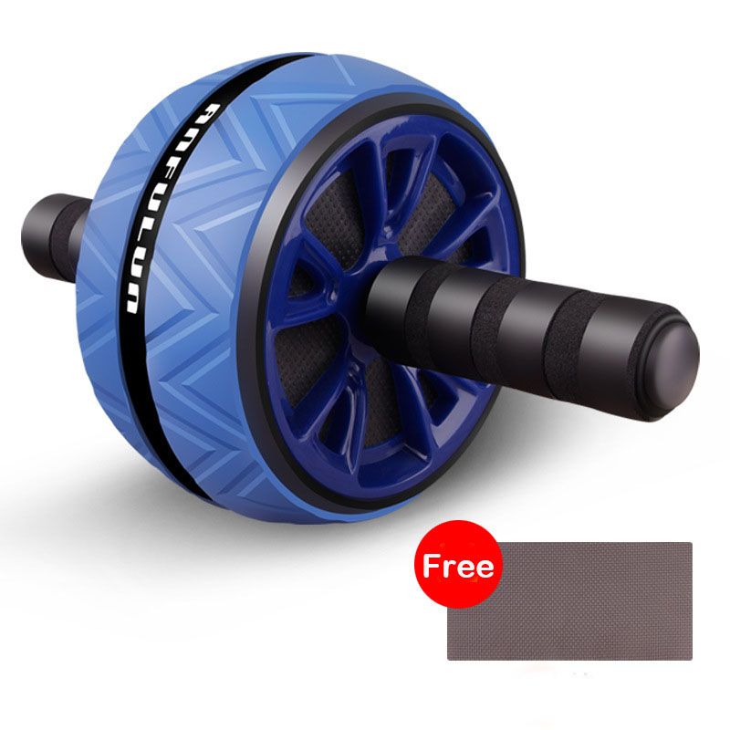 ABS Abdominal Roller Exercise Wheel Mute Ab Roller Arms Back Belly Core Trainer Body-Blue