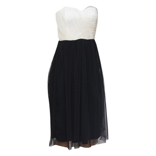 White And Black Tube Tulle Dress