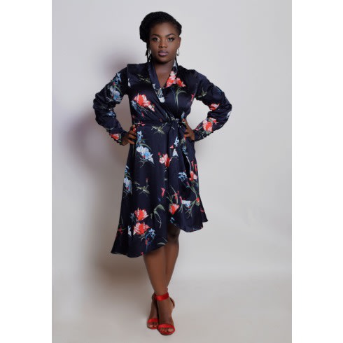 Slanted Hem Cuffed Dress