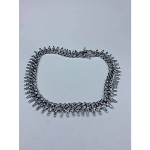 Iced Men's Tennis Necklace - Silver
