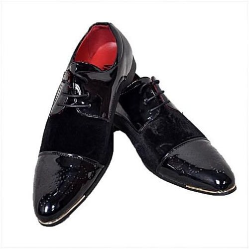 Men's Patent Oxford Leather Shoes - Black