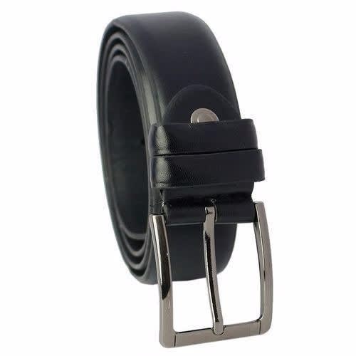 Men’s Leather Slim Belt- Black