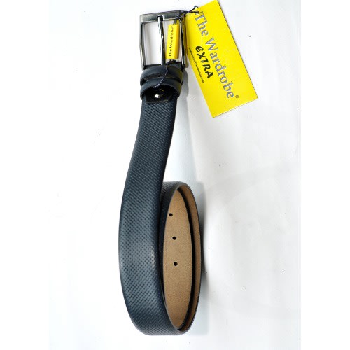 Leather Dotted Styled Men Belt - Mb-9636 - Blue - Size - 115/46 Cm