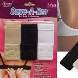 3 x Elasticated Bra Extenders - Save-A-Bra 2 Hook