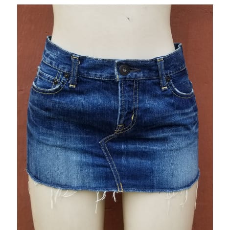 Loosethread Denim Mini Jeans Skirt-Blue
