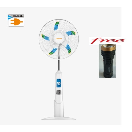 Rechargeable Standing Fan With Free Torch Light -18