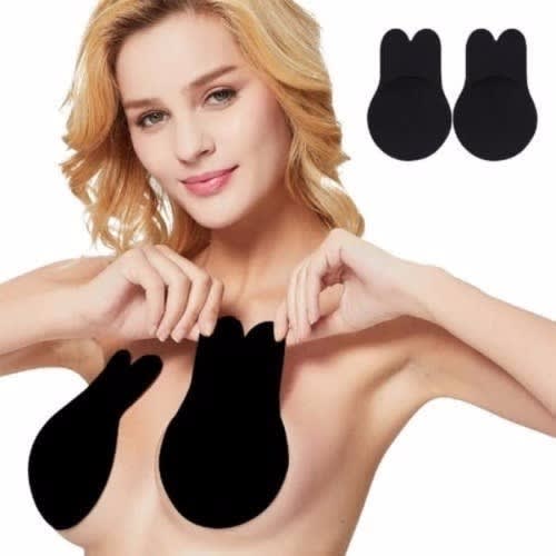 Invisible Silicone Push Up Bra - Black