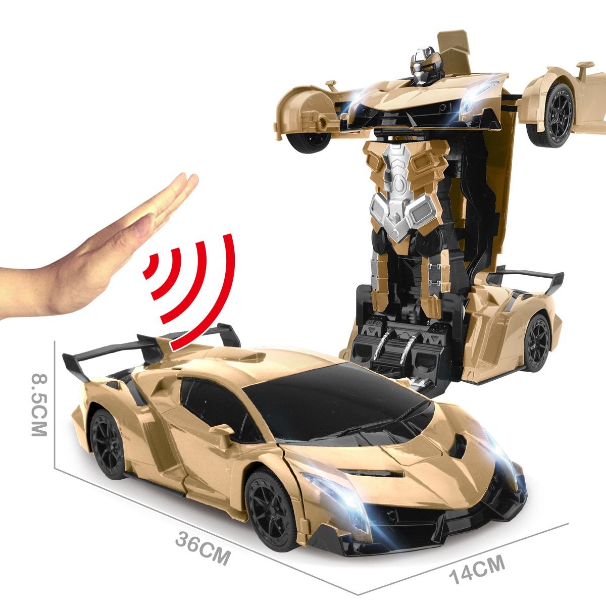 36cm 1:12 RC Car Robot 2.4Ghz Induction Transformation Fighting Robots  Modles Deformation Remote Control Cars Toy Gift For Boys