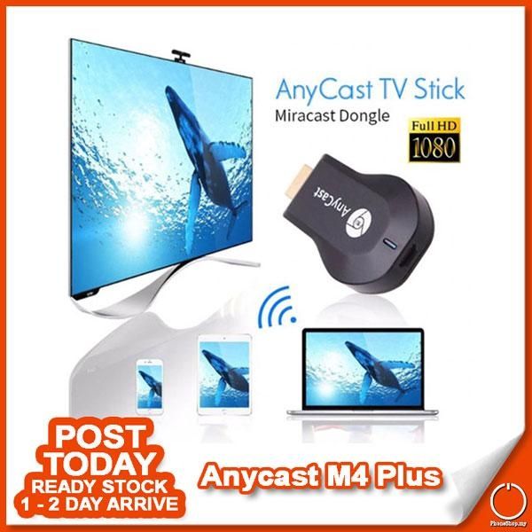 M4 Plus + Phone Mirror Share TV Screen Wireless Display Wifi (Black) (SHUN)
