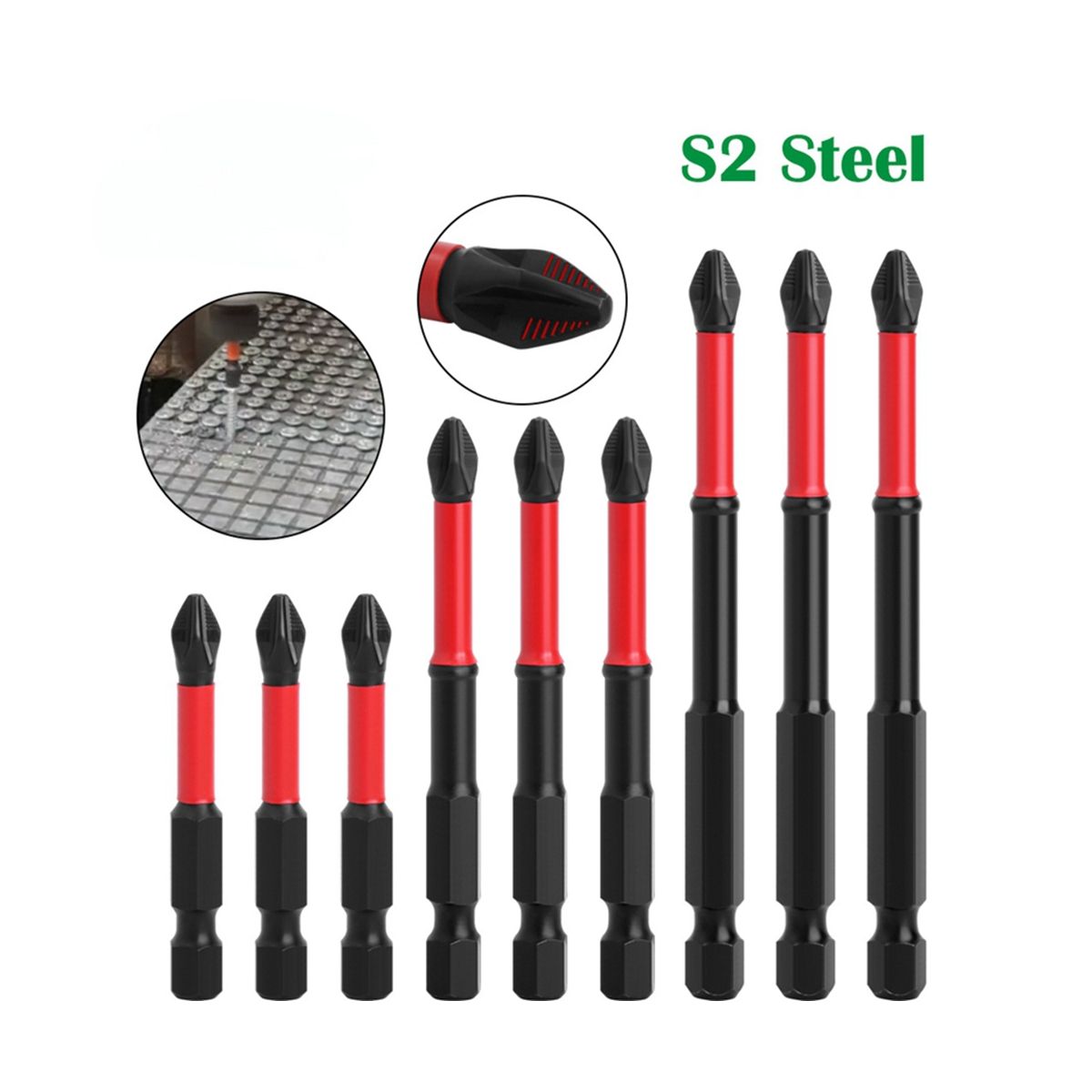 Anti Non- Screwdriver Bits Magnetic Batch Head Impact Strong PH2 High Hardness Screwdriver Bits Power Tools 65mm