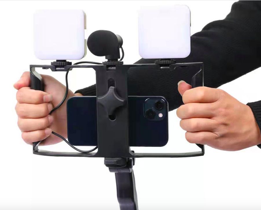 5 In 1 Video Making Tool - 2 Units Video Light+Microphone+tripod +stabilizer