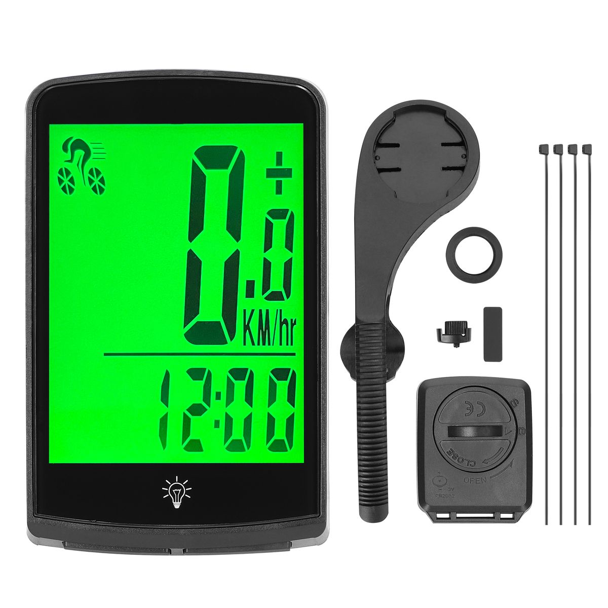 Wireless Bike Computer 3.3 Inch LED Digital Bicycle