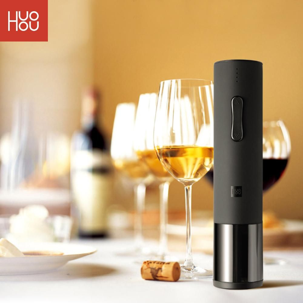 Huohou Automatic Wine Bottle Opener Kit 20-24mm Wine Cork Electric Corkscrew With Foil Cutter For   Smart Home Kits