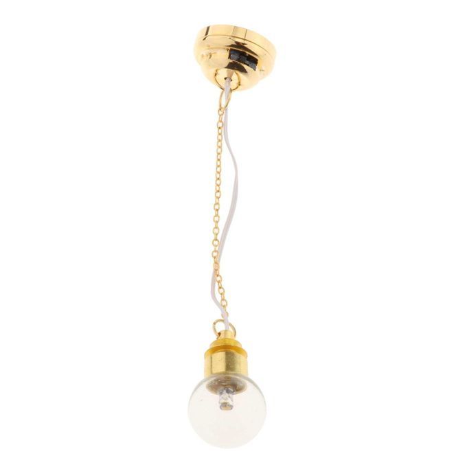 Vintage Style 1;12 Wall Light Room Furniture Toy Battery Operated Gold