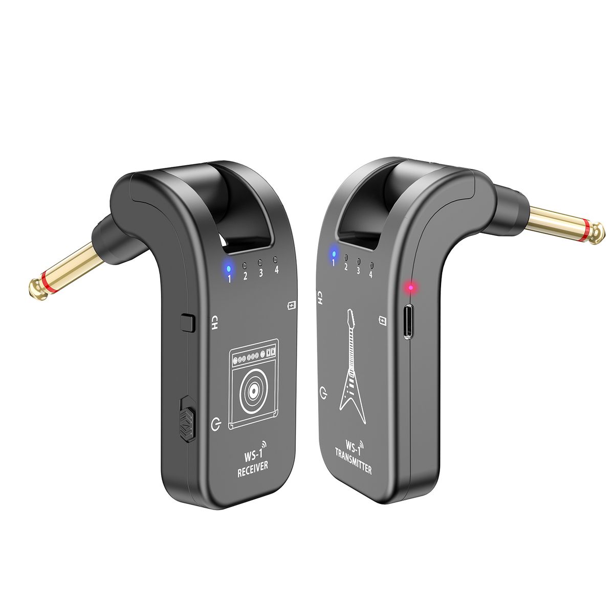WS-1 2.4GHz Wireless Guitar System Rechargeable Audio
