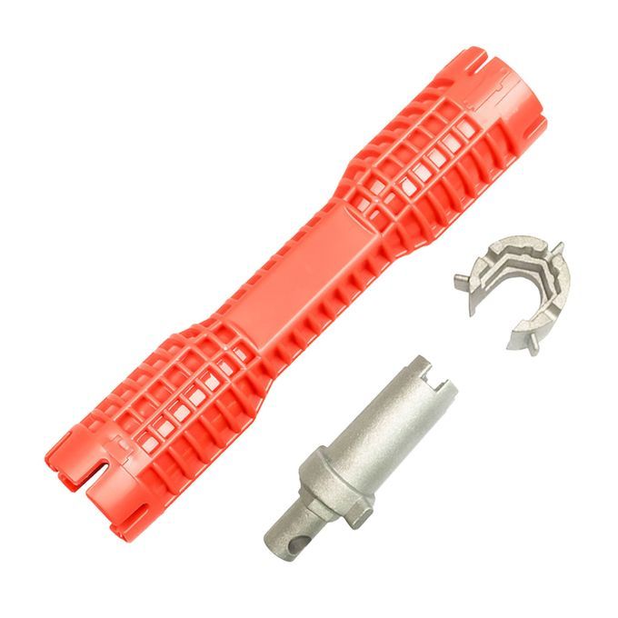 Durable Sink Installer Faucet Wrench Spanner Plumbing Dual Head Red
