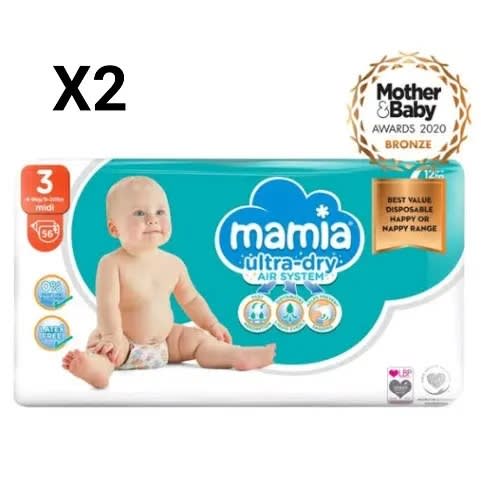 UK Ultra Dry Diaper -Size3- 4-9kg - 56 Nappies x2 (112 Counts)