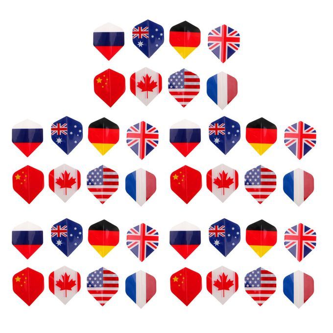 40 Pcs Extra Strong Dart Flights Standard Shape National Flag Pattern