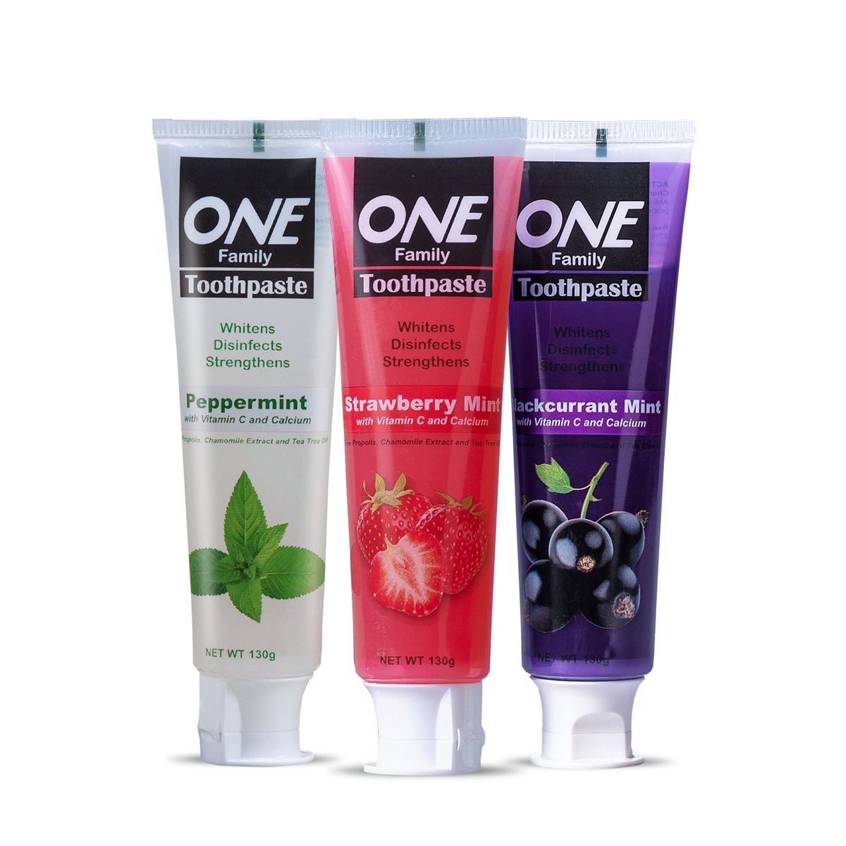 Toothpaste (3pcs) - Peppermint + Strawberry + Blackcurrant