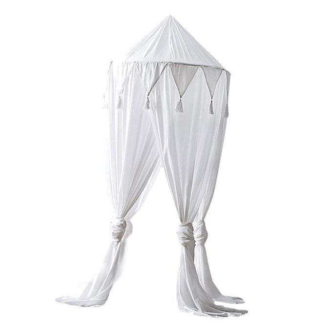 Kids Bed Canopy Hanging  Net Crib Castle Tent Nursery White