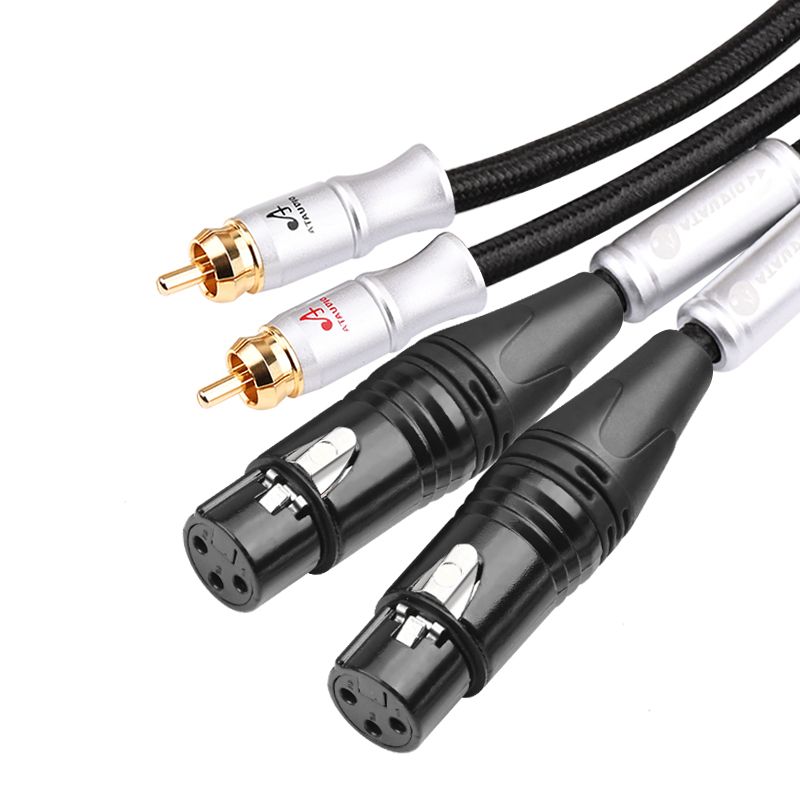 HifiA To XLR Cable 6N OFC  Dual XLR To DualA Mixer HIFI