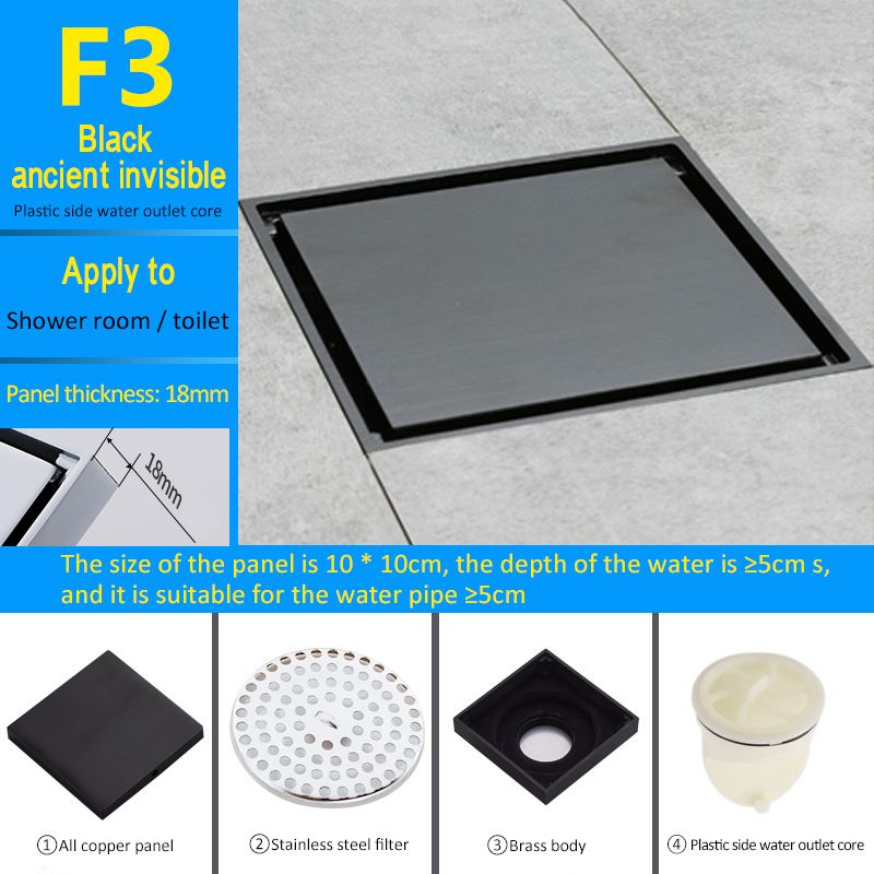 1 Pcs Stainless Steel Floor Drain Square Shower Tile Insert
