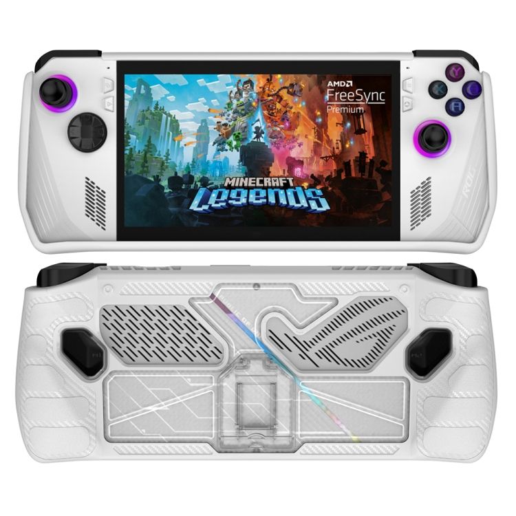 For ASUS Rog Ally PC+TPU Protective Case With Bracket PC+TPU White+Transparent