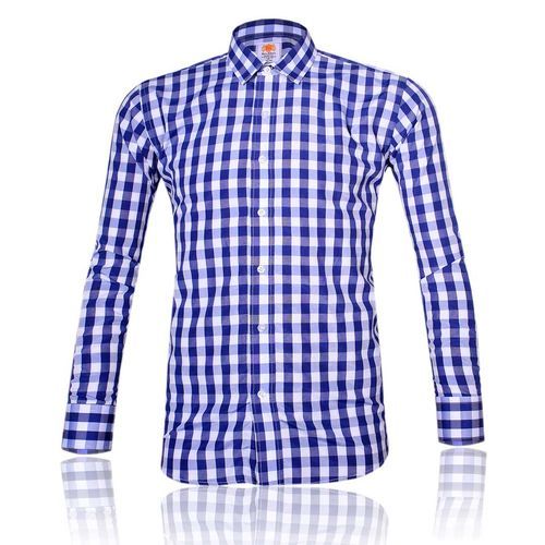 Men's Unique Long Sleeve Shirt - White And Blue