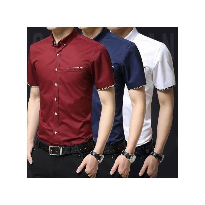 3In1 Men's Casual Office Short Sleeve Shirt
